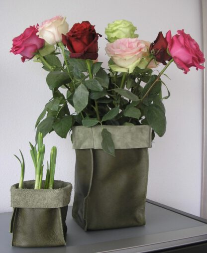 #8 Bloemenvaas (cover) van robuust leer - Afbeelding 3